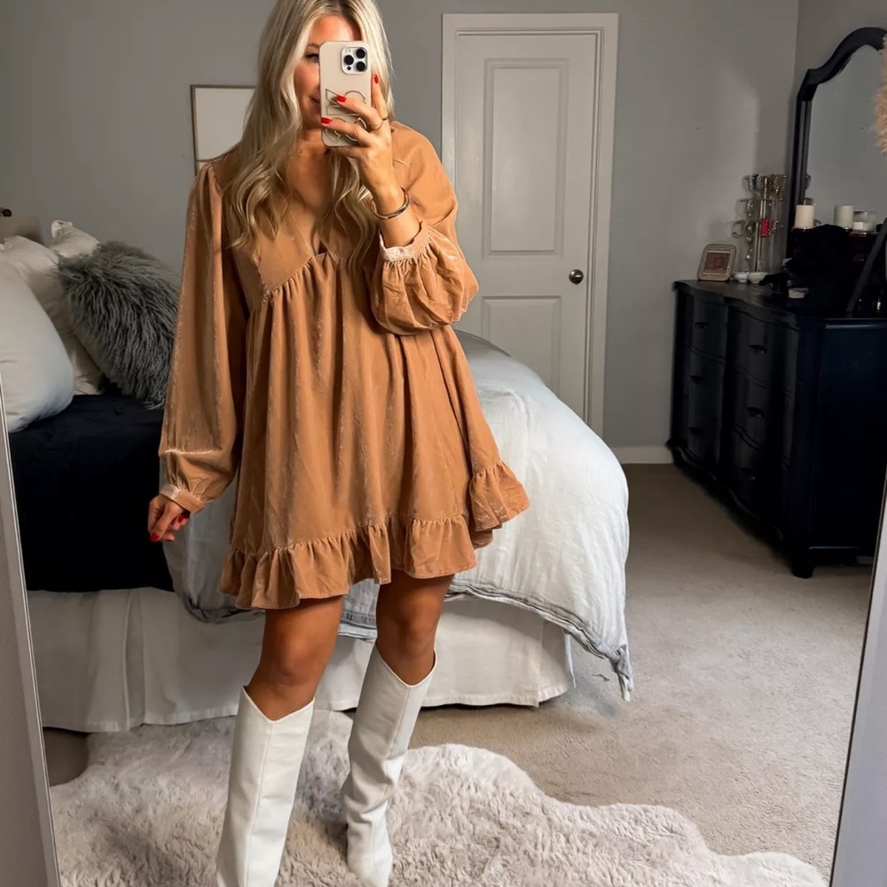 Free People Rust Mini Dress - Picture 2 of 6